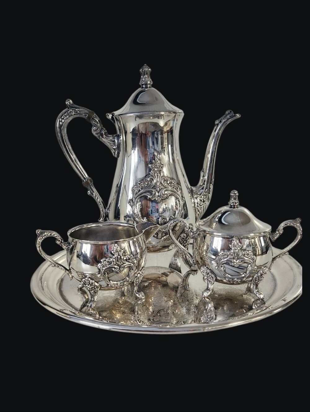 TOWLE Ornate Silver-Plated Tea Set - 4-Piece Decorative Service